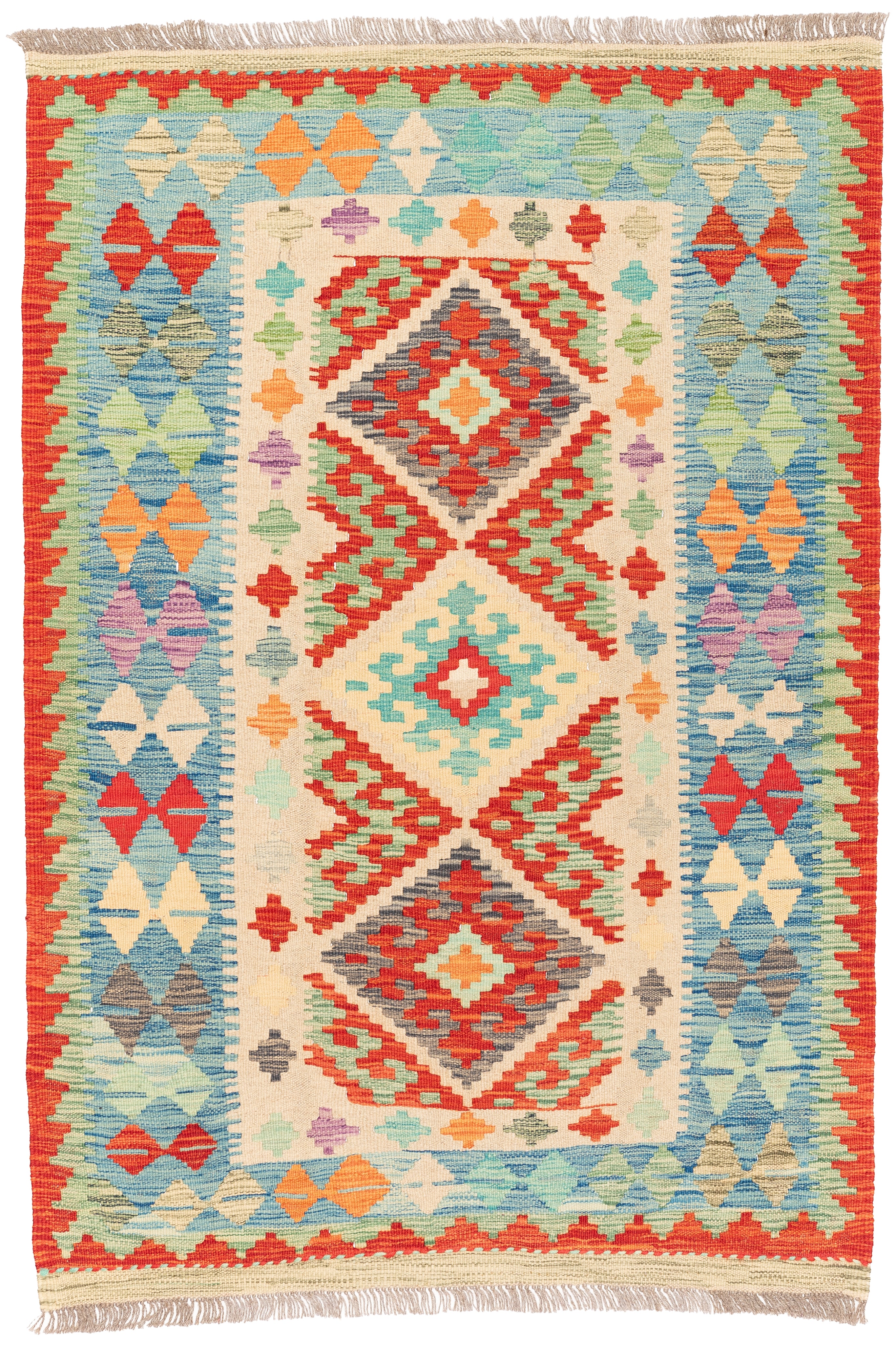 Afghanischer Kelim – 150 × 100 cm – handgewebt aus Schurwolle