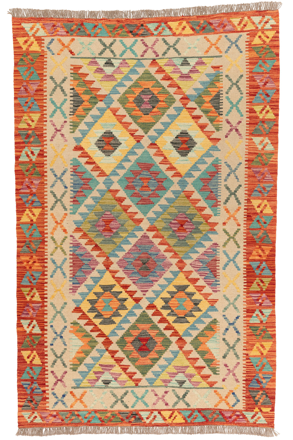 Afghanischer Kelim – 190 × 120 cm – handgewebt aus Schurwolle