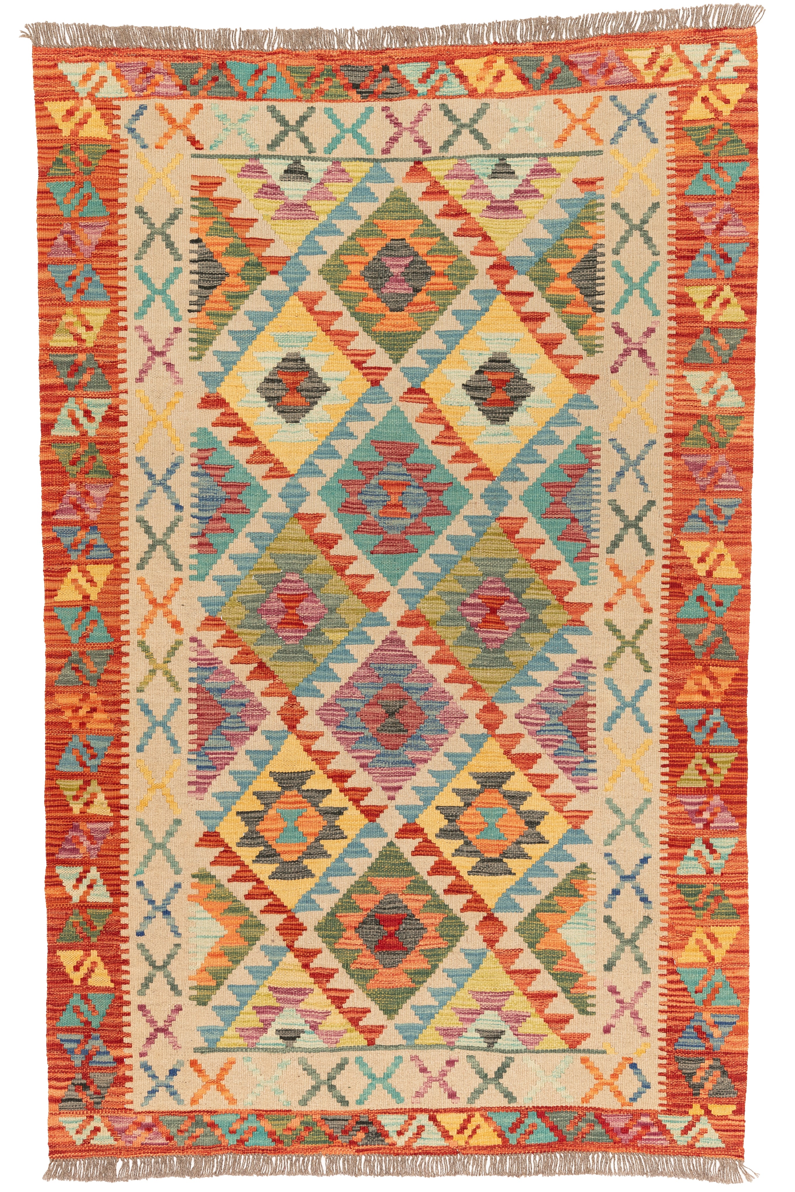 Afghanischer Kelim – 190 × 120 cm – handgewebt aus Schurwolle