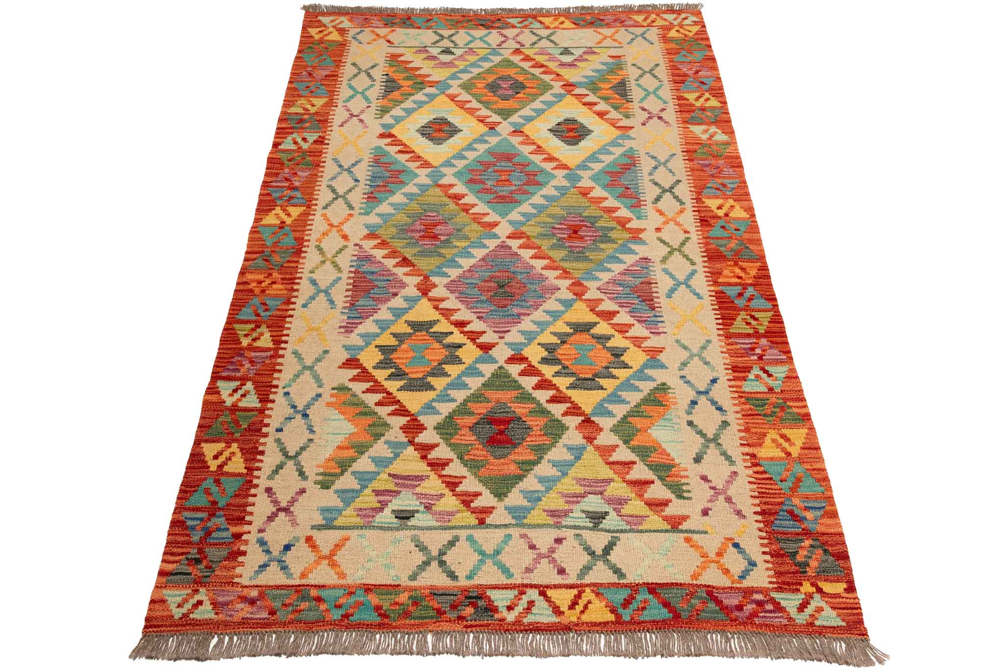 Afghanischer Kelim – 190 × 120 cm – handgewebt aus Schurwolle