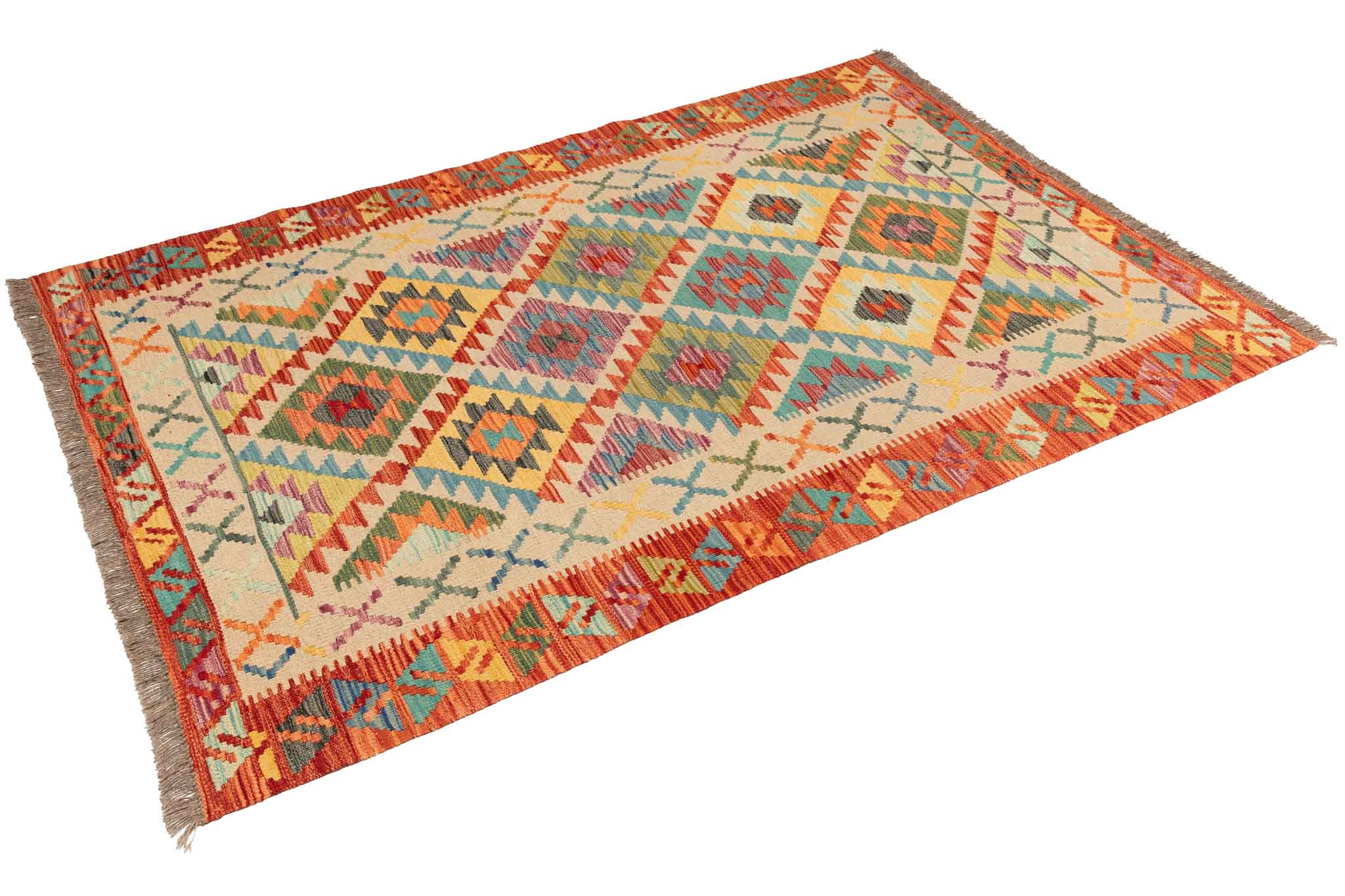 Afghanischer Kelim – 190 × 120 cm – handgewebt aus Schurwolle