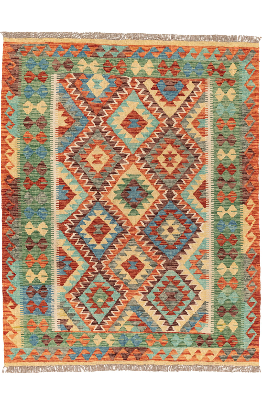 Afghanischer Kelim – 194 × 150 cm – handgewebt aus Schurwolle