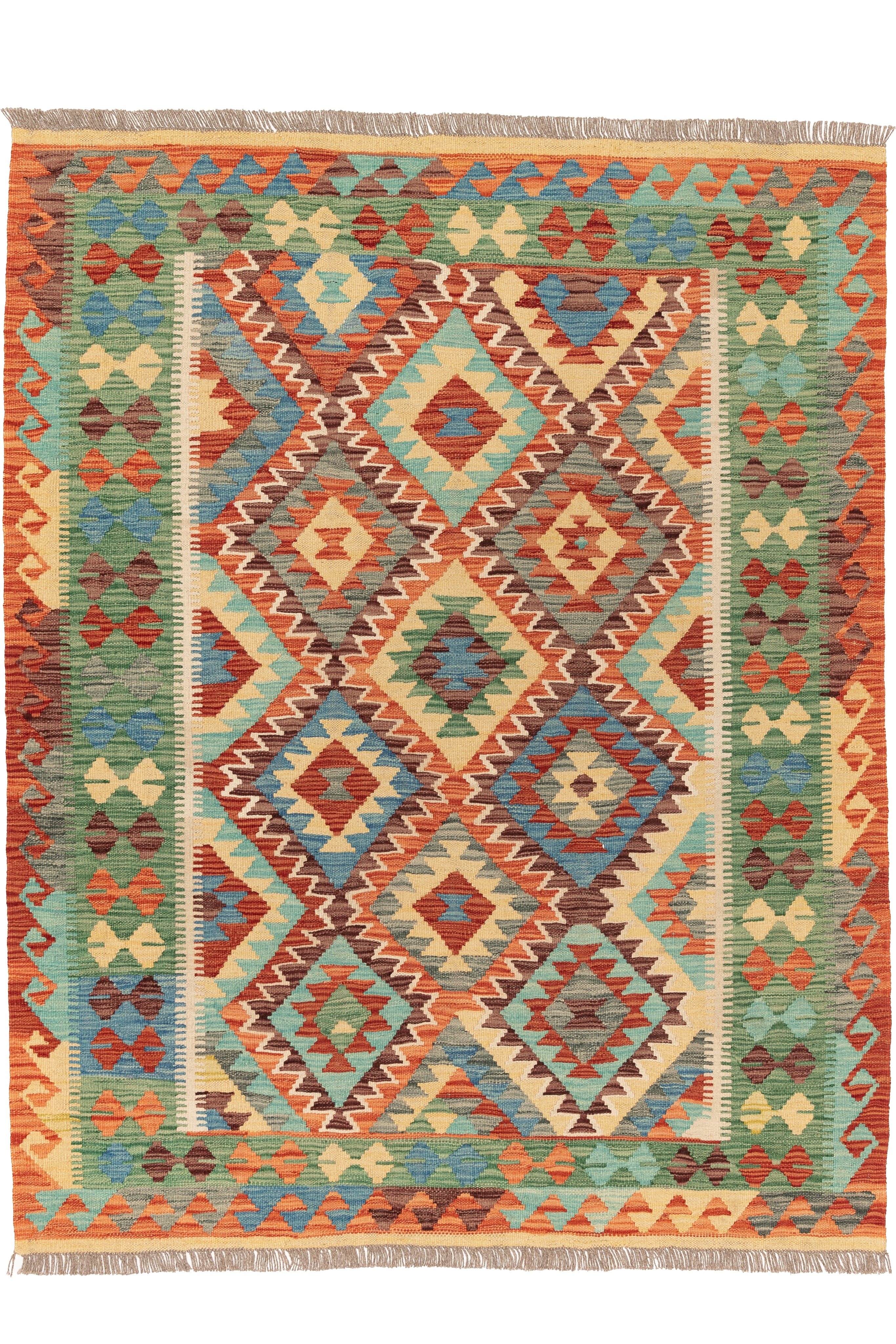 Afghanischer Kelim – 194 × 150 cm – handgewebt aus Schurwolle