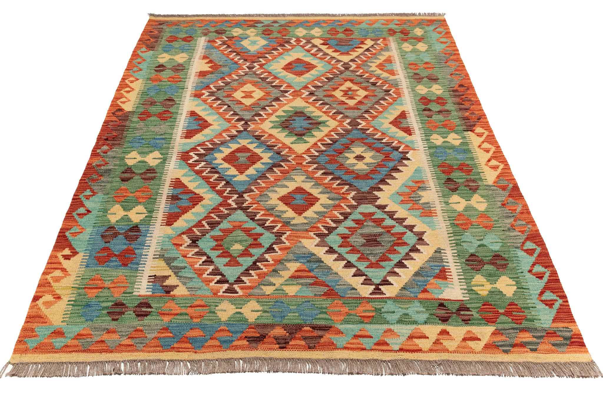 Afghanischer Kelim – 194 × 150 cm – handgewebt aus Schurwolle