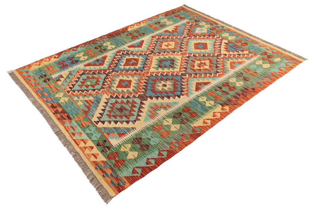 Afghanischer Kelim – 194 × 150 cm – handgewebt aus Schurwolle