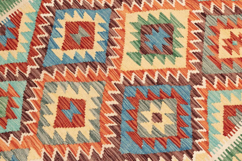 Afghanischer Kelim – 194 × 150 cm – handgewebt aus Schurwolle