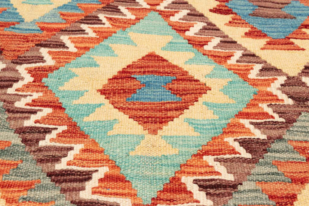 Afghanischer Kelim – 194 × 150 cm – handgewebt aus Schurwolle