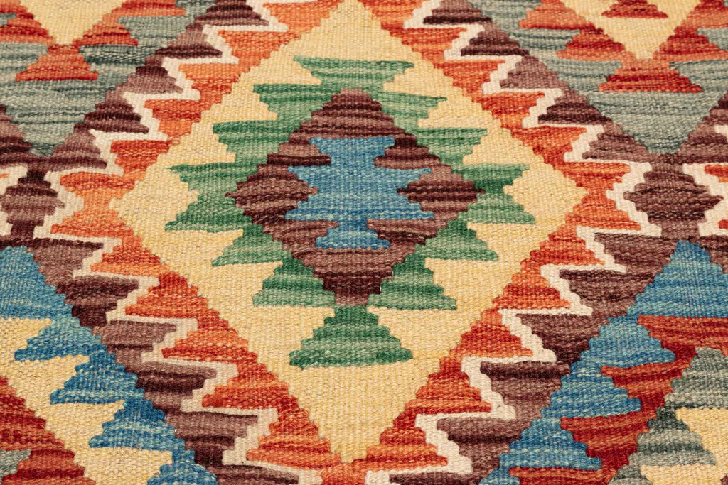 Afghanischer Kelim – 194 × 150 cm – handgewebt aus Schurwolle