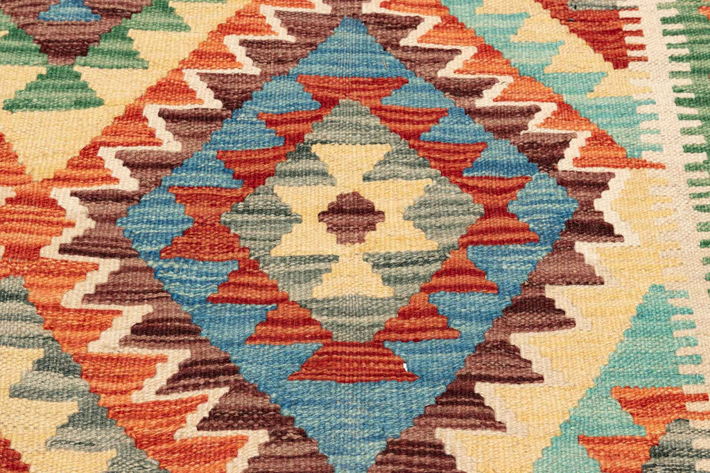 Afghanischer Kelim – 194 × 150 cm – handgewebt aus Schurwolle