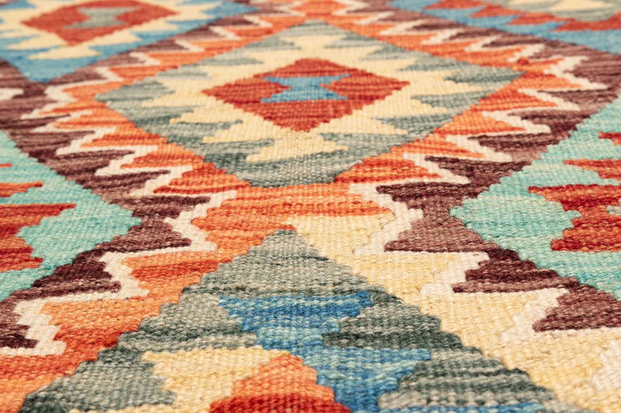 Afghanischer Kelim – 194 × 150 cm – handgewebt aus Schurwolle