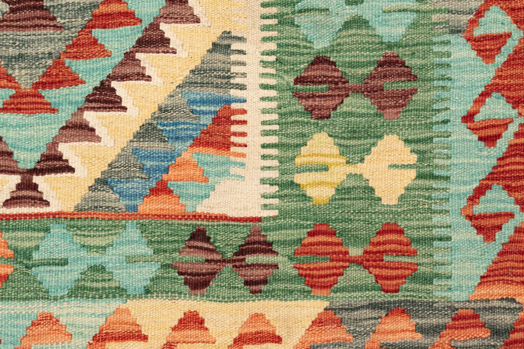 Afghanischer Kelim – 194 × 150 cm – handgewebt aus Schurwolle