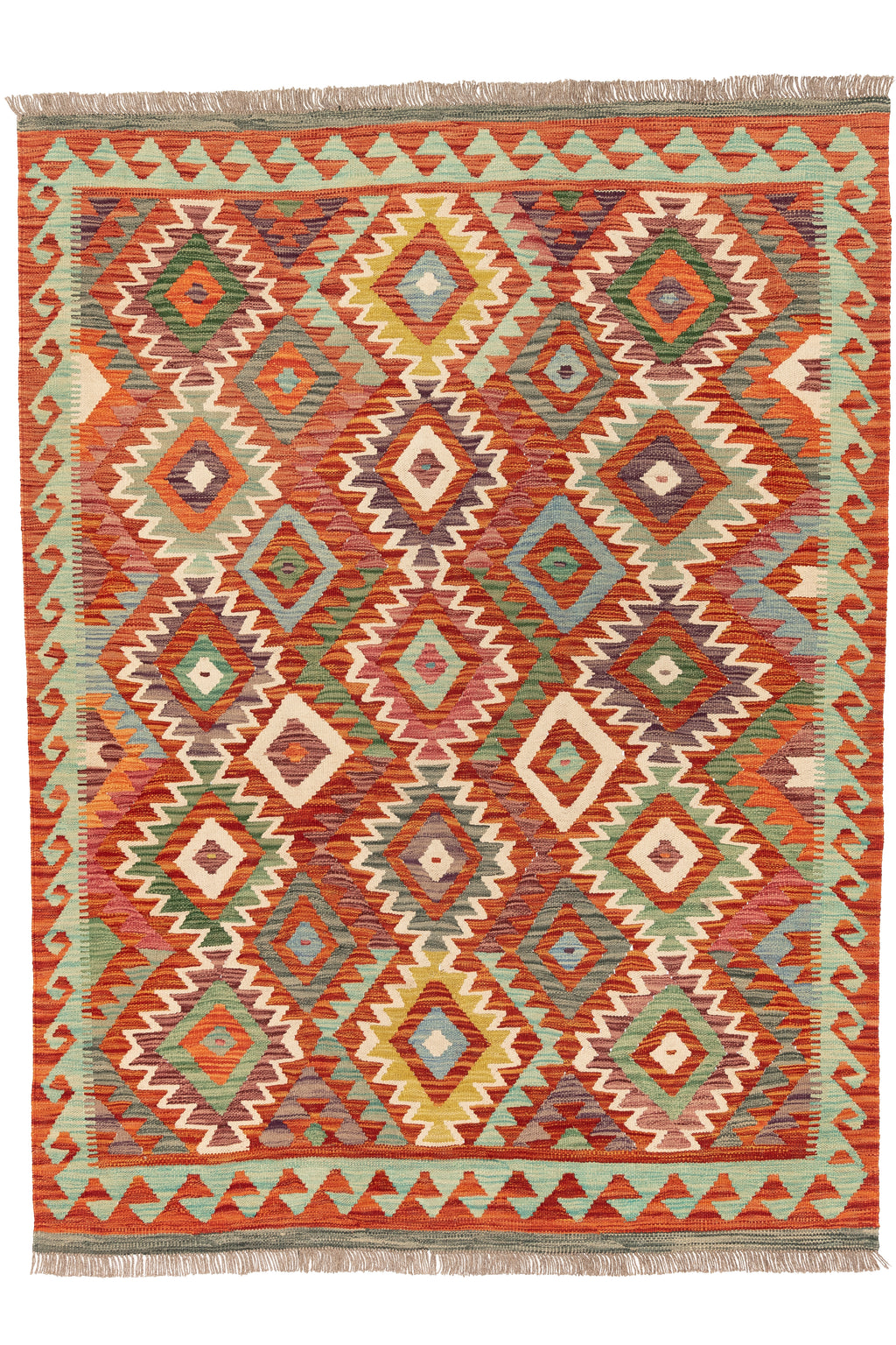 Afghanischer Kelim – 196 × 145 cm – handgewebt aus Schurwolle