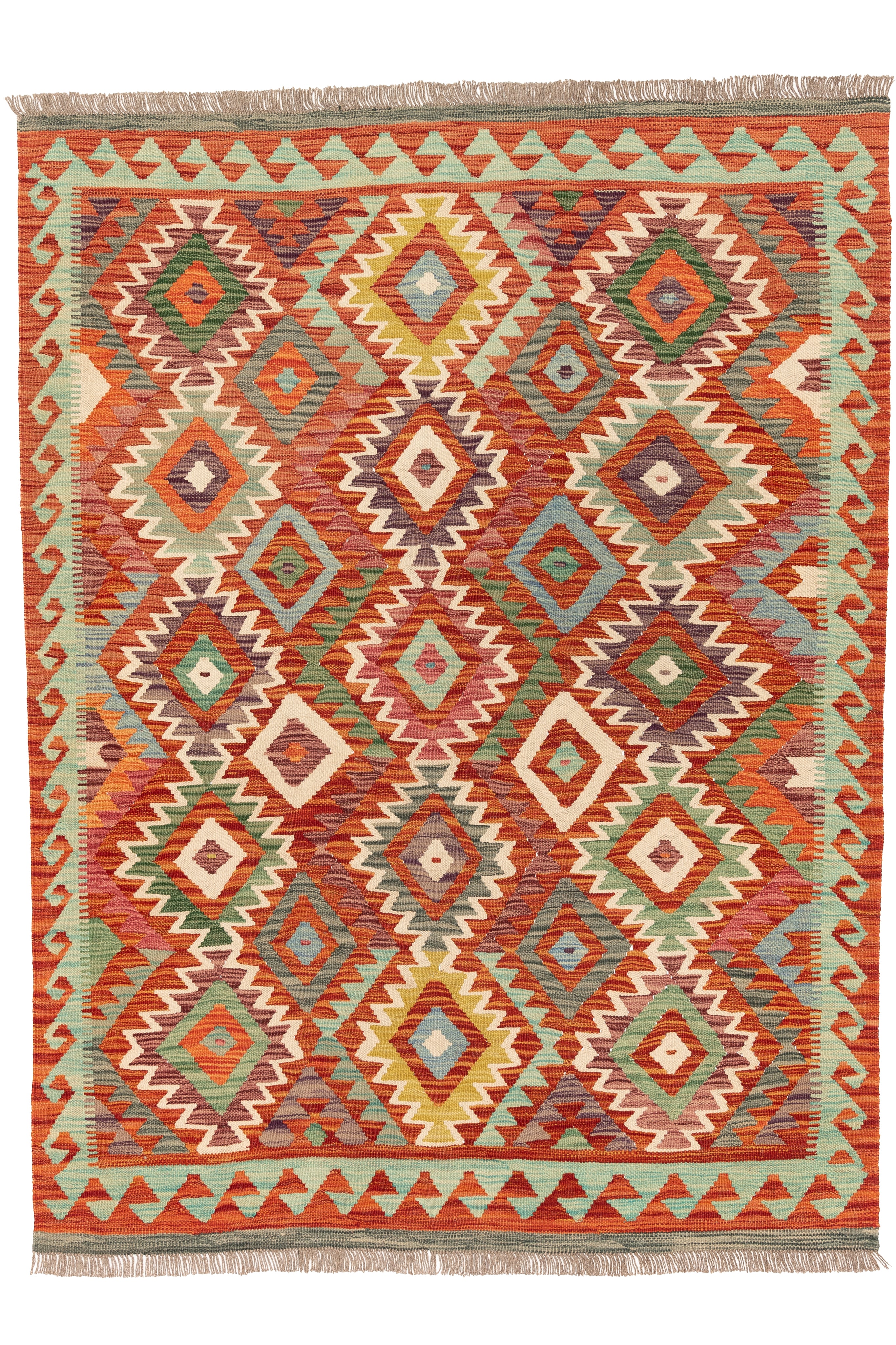 Afghanischer Kelim – 196 × 145 cm – handgewebt aus Schurwolle