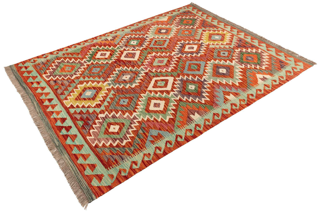 Afghanischer Kelim – 196 × 145 cm – handgewebt aus Schurwolle