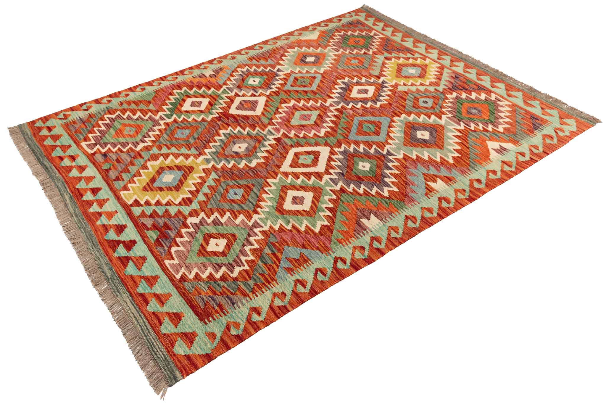 Afghanischer Kelim – 196 × 145 cm – handgewebt aus Schurwolle