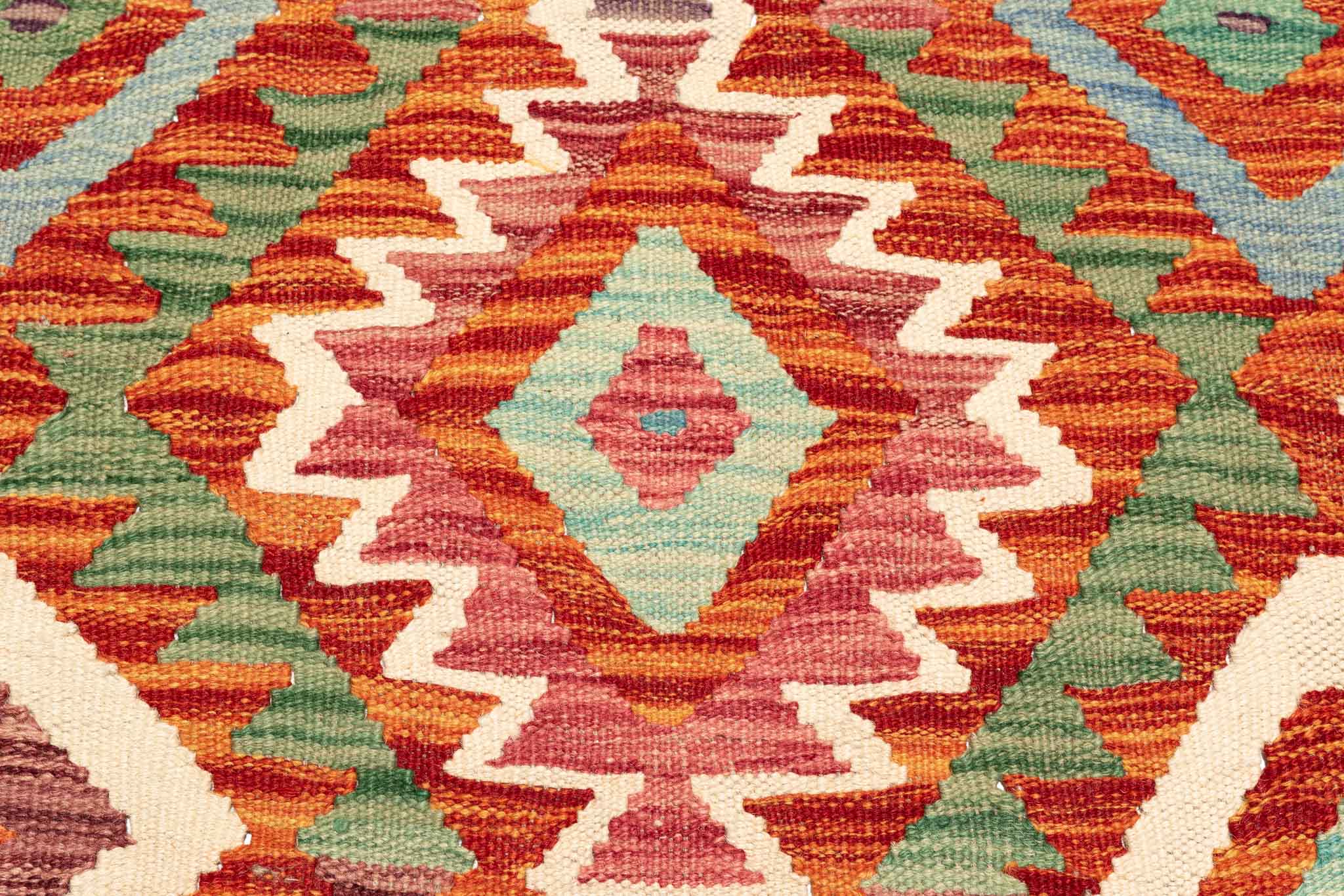 Afghanischer Kelim – 196 × 145 cm – handgewebt aus Schurwolle