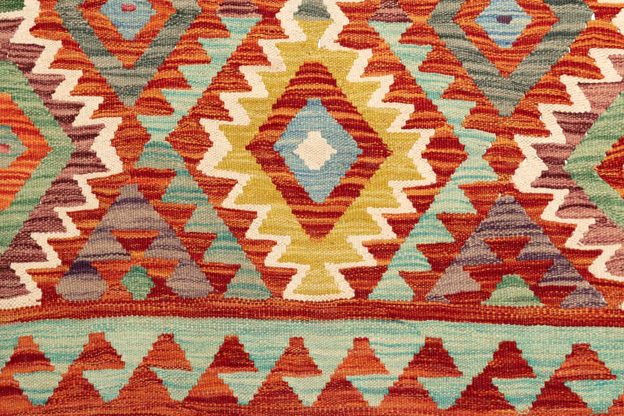 Afghanischer Kelim – 196 × 145 cm – handgewebt aus Schurwolle