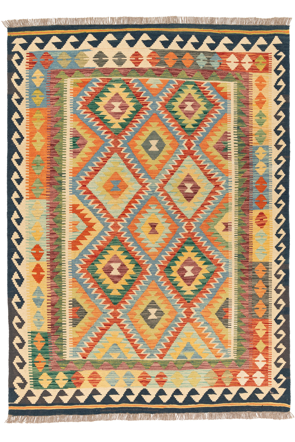 Afghanischer Kelim – 205 × 148 cm – handgewebt aus Schurwolle