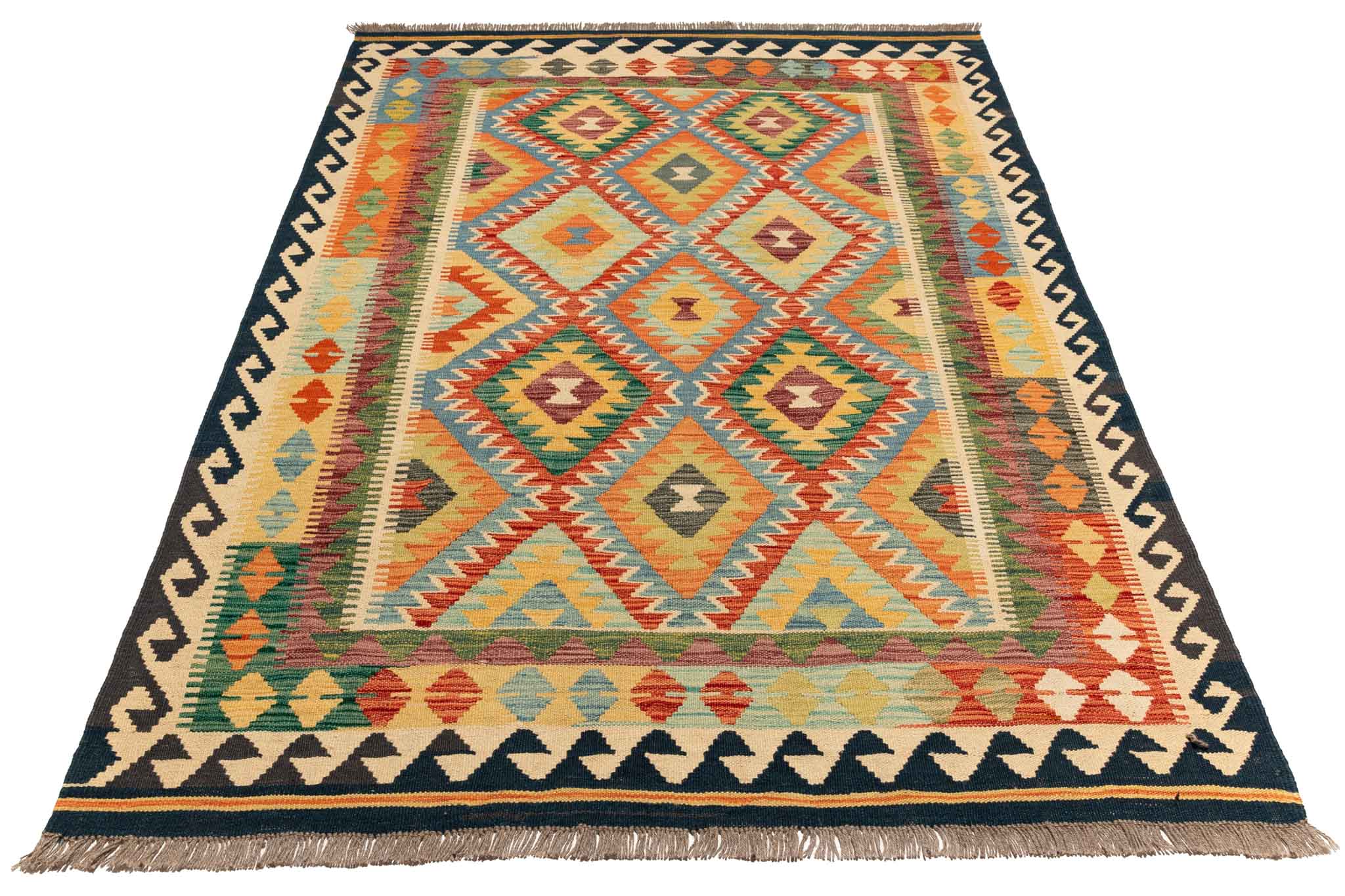 Afghanischer Kelim – 205 × 148 cm – handgewebt aus Schurwolle