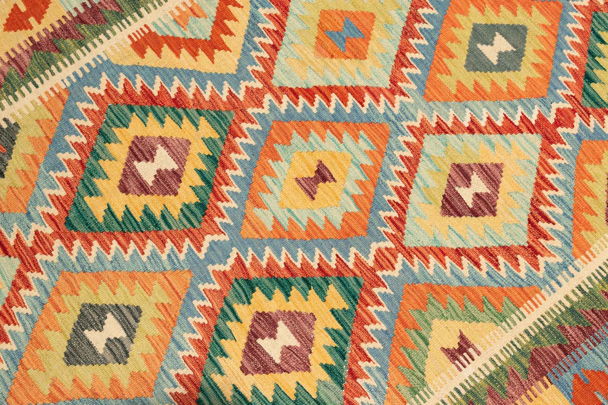 Afghanischer Kelim – 205 × 148 cm – handgewebt aus Schurwolle