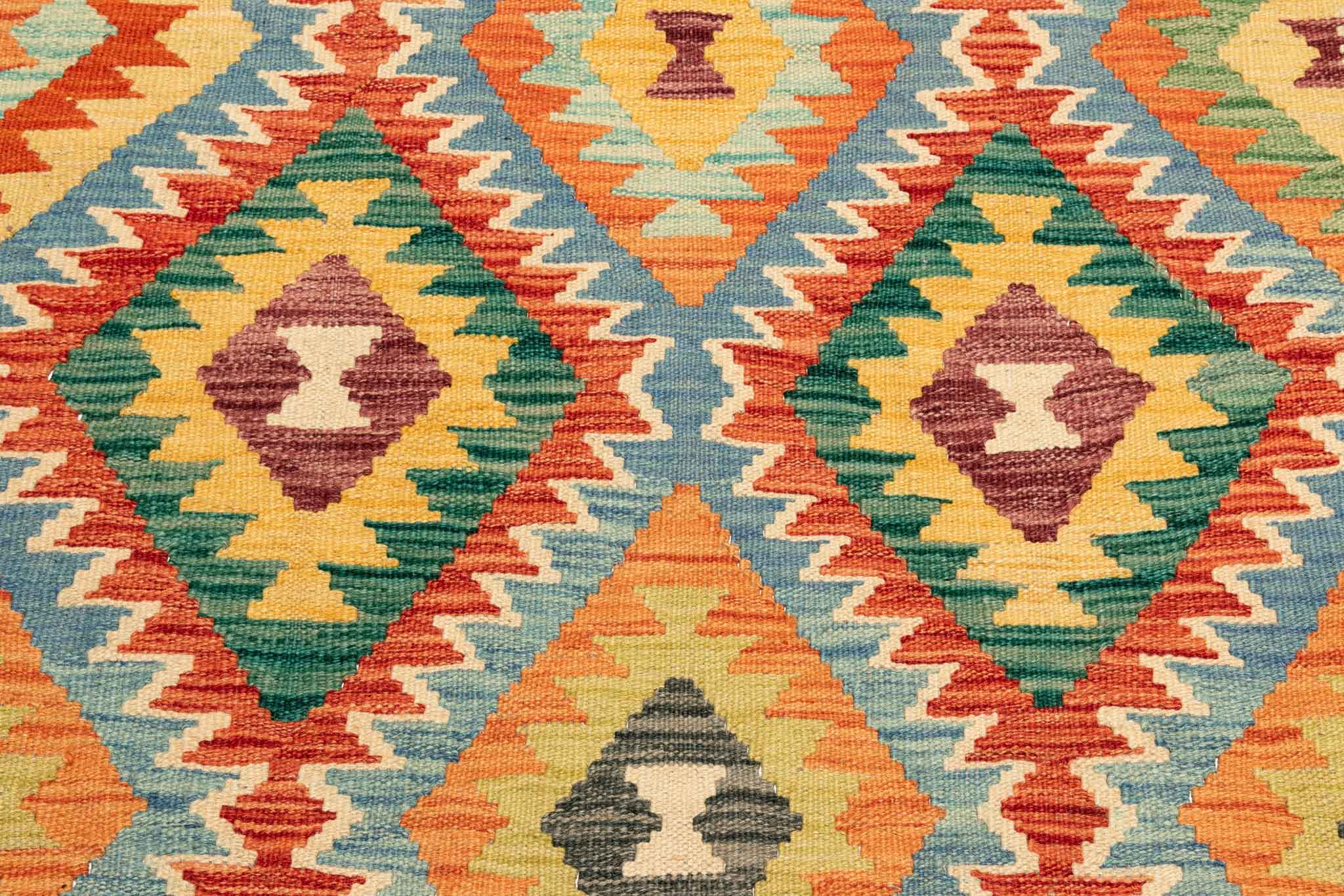 Afghanischer Kelim – 205 × 148 cm – handgewebt aus Schurwolle