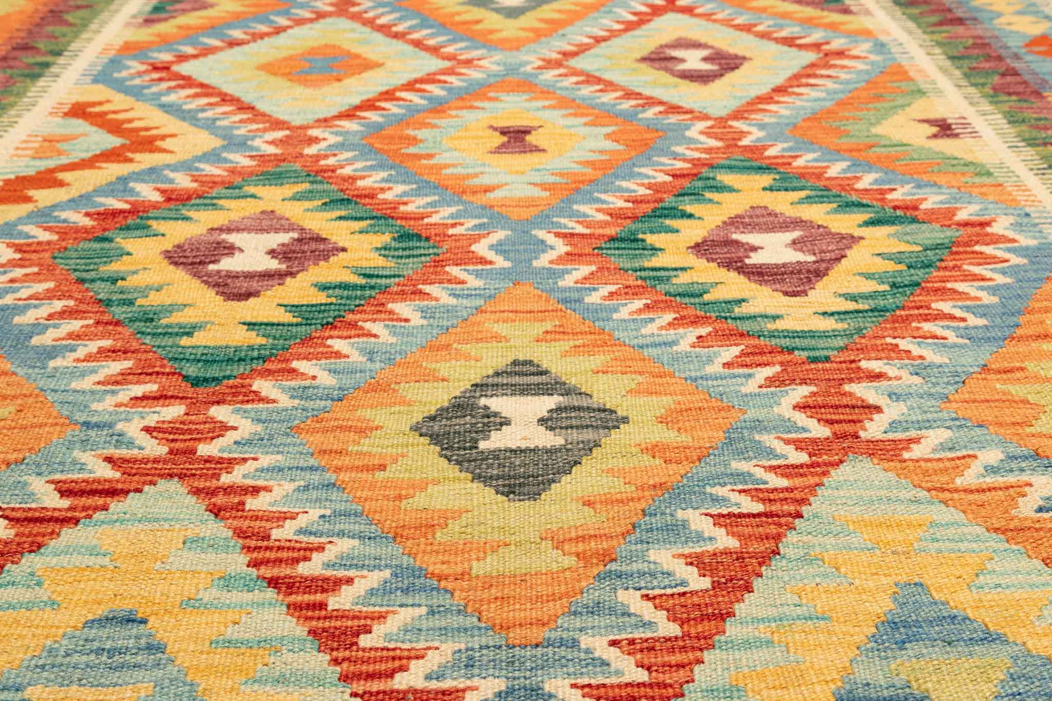 Afghanischer Kelim – 205 × 148 cm – handgewebt aus Schurwolle