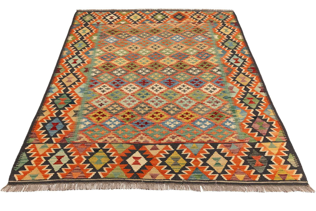 Afghanischer Kelim – 198 × 160 cm – handgewebt aus Schurwolle