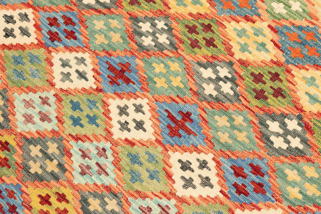 Afghanischer Kelim – 198 × 160 cm – handgewebt aus Schurwolle