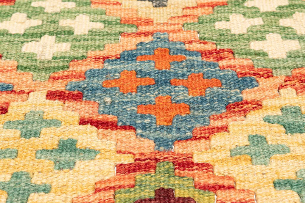 Afghanischer Kelim – 198 × 160 cm – handgewebt aus Schurwolle