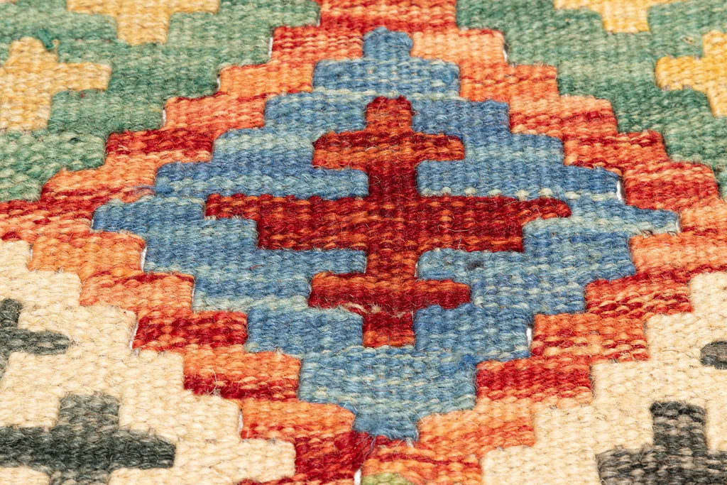 Afghanischer Kelim – 198 × 160 cm – handgewebt aus Schurwolle