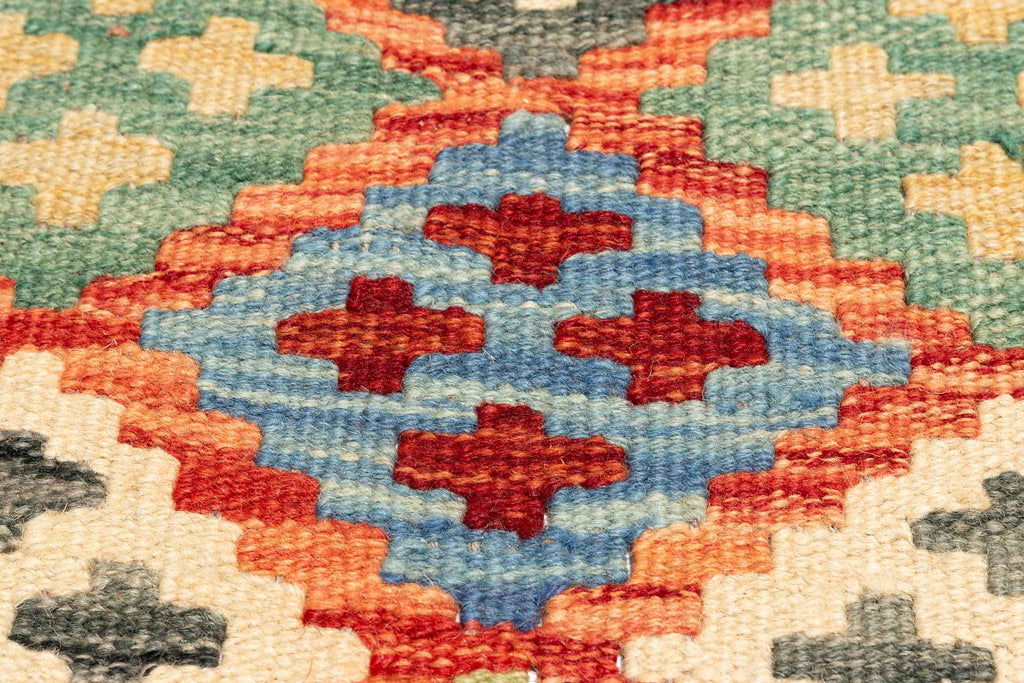 Afghanischer Kelim – 198 × 160 cm – handgewebt aus Schurwolle