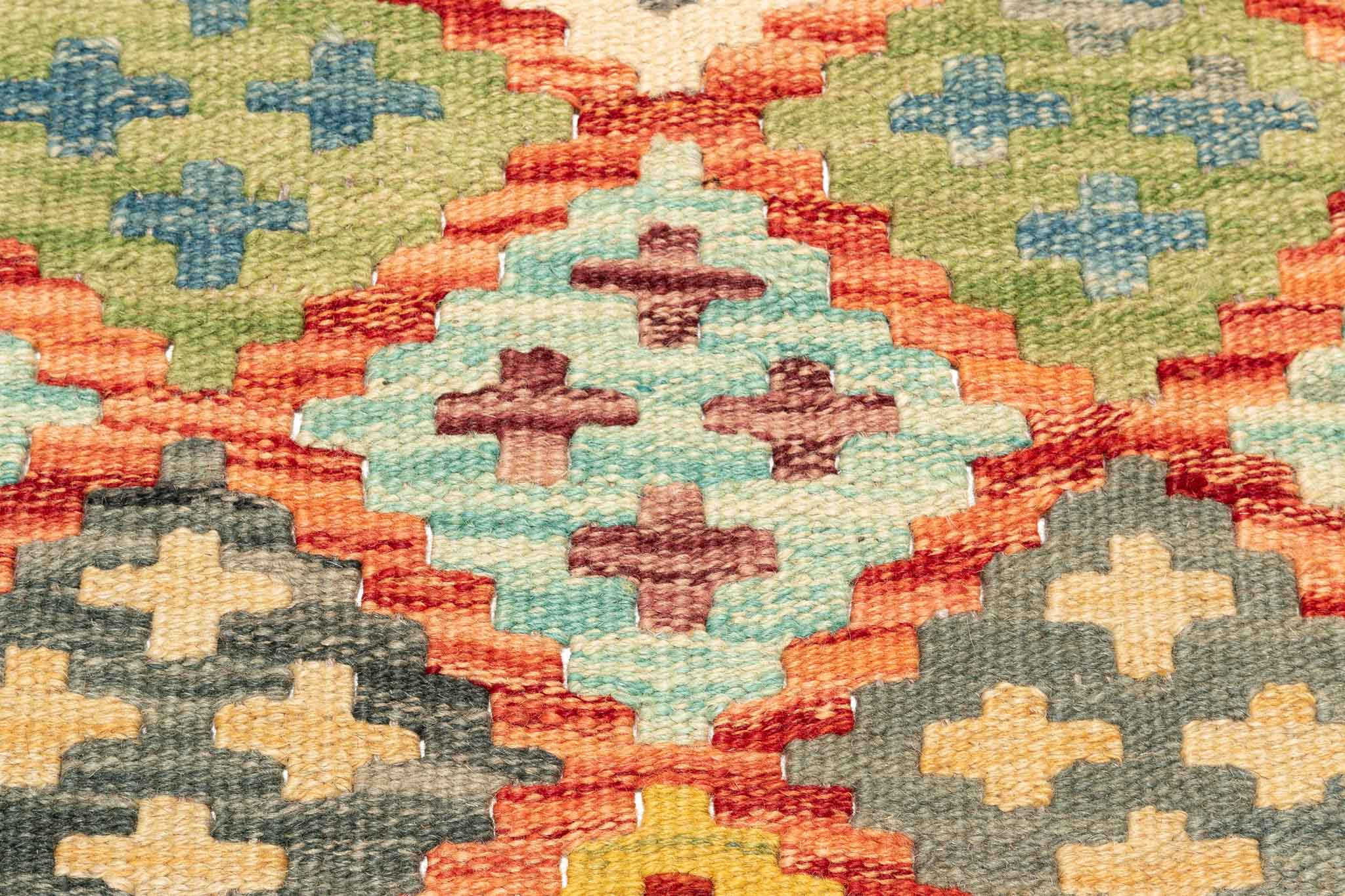 Afghanischer Kelim – 198 × 160 cm – handgewebt aus Schurwolle