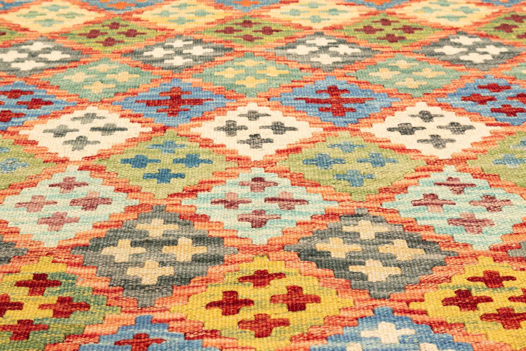 Afghanischer Kelim – 198 × 160 cm – handgewebt aus Schurwolle
