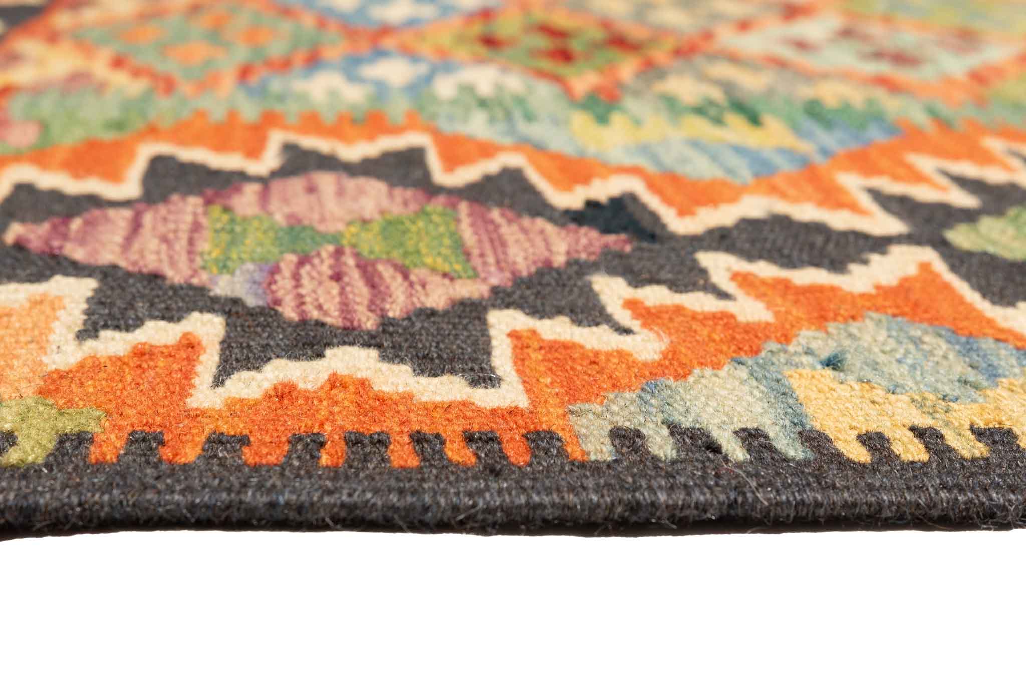 Afghanischer Kelim – 198 × 160 cm – handgewebt aus Schurwolle