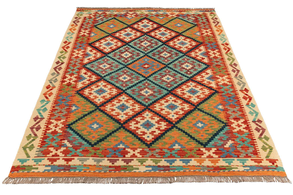 Afghanischer Kelim – 198 × 151 cm – handgewebt aus Schurwolle