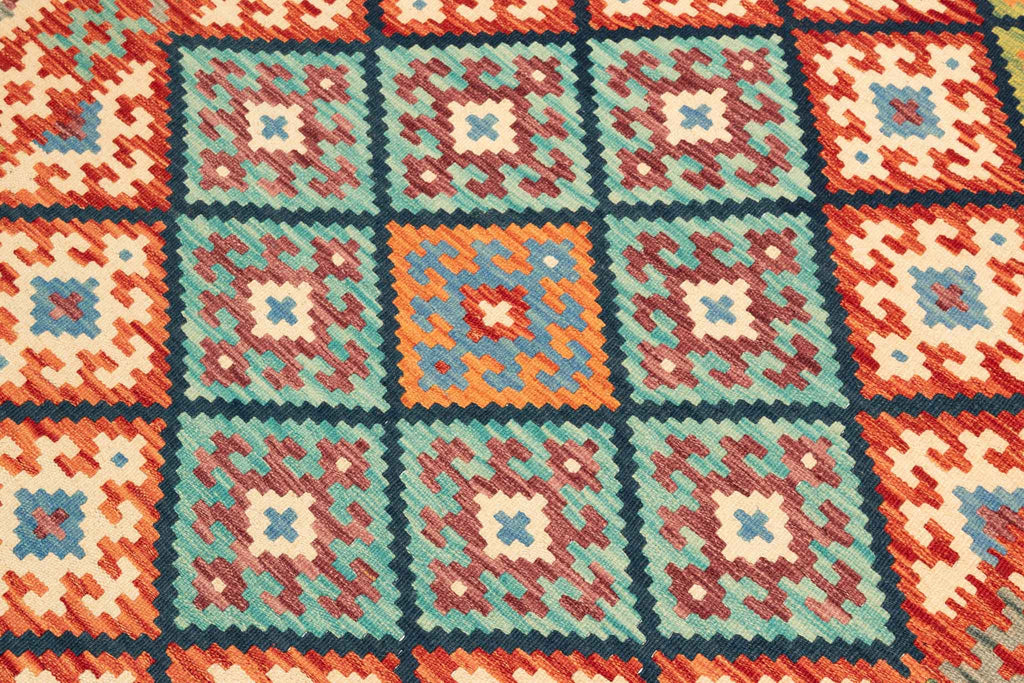 Afghanischer Kelim – 198 × 151 cm – handgewebt aus Schurwolle