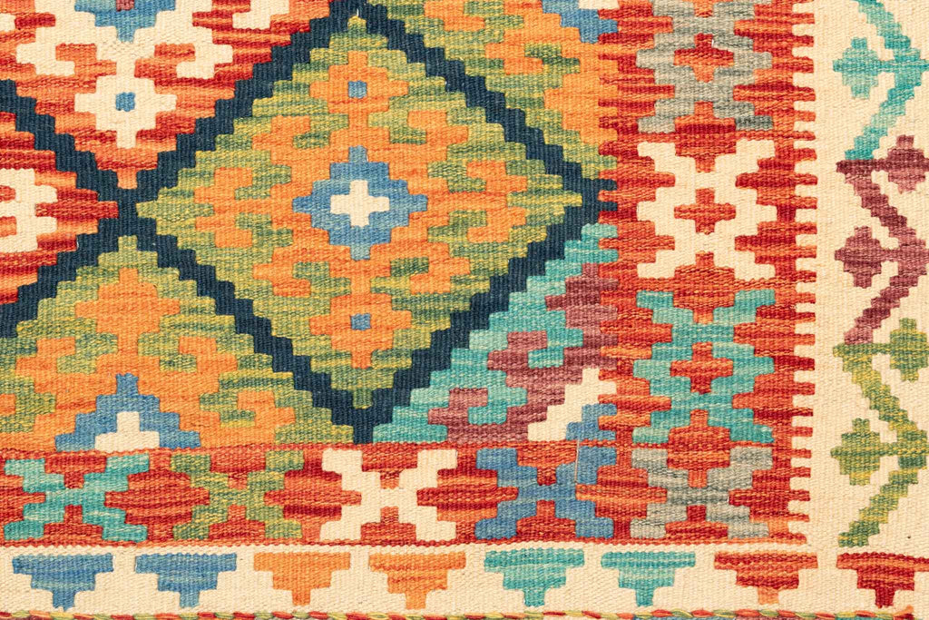 Afghanischer Kelim – 198 × 151 cm – handgewebt aus Schurwolle