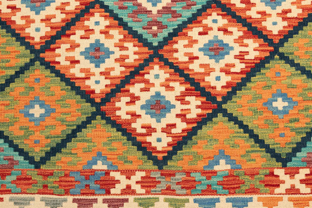 Afghanischer Kelim – 198 × 151 cm – handgewebt aus Schurwolle