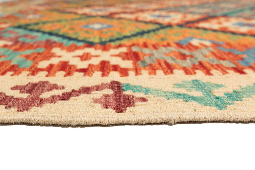 Afghanischer Kelim – 198 × 151 cm – handgewebt aus Schurwolle