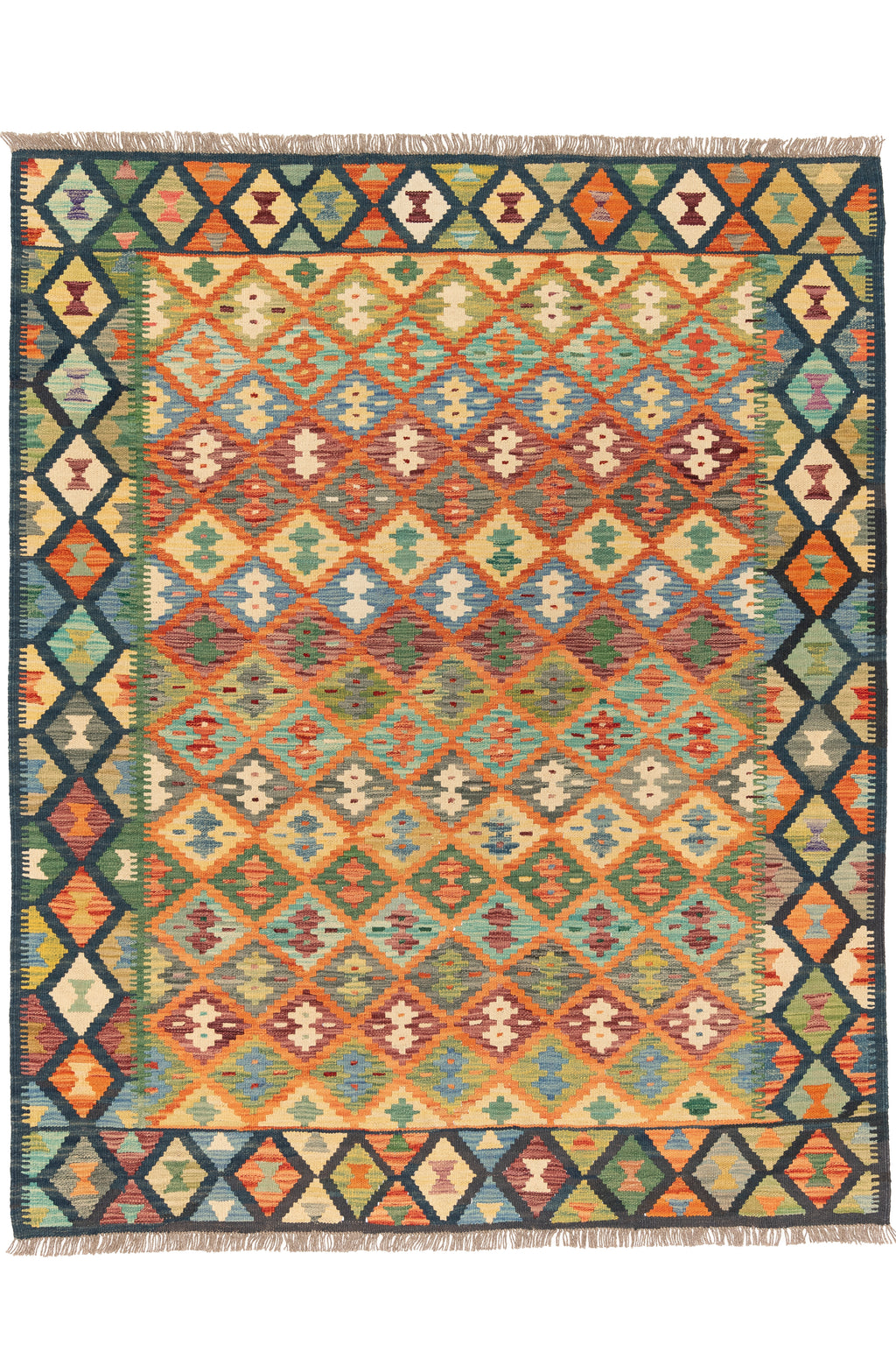 Afghanischer Kelim – 206 × 166 cm – handgewebt aus Schurwolle