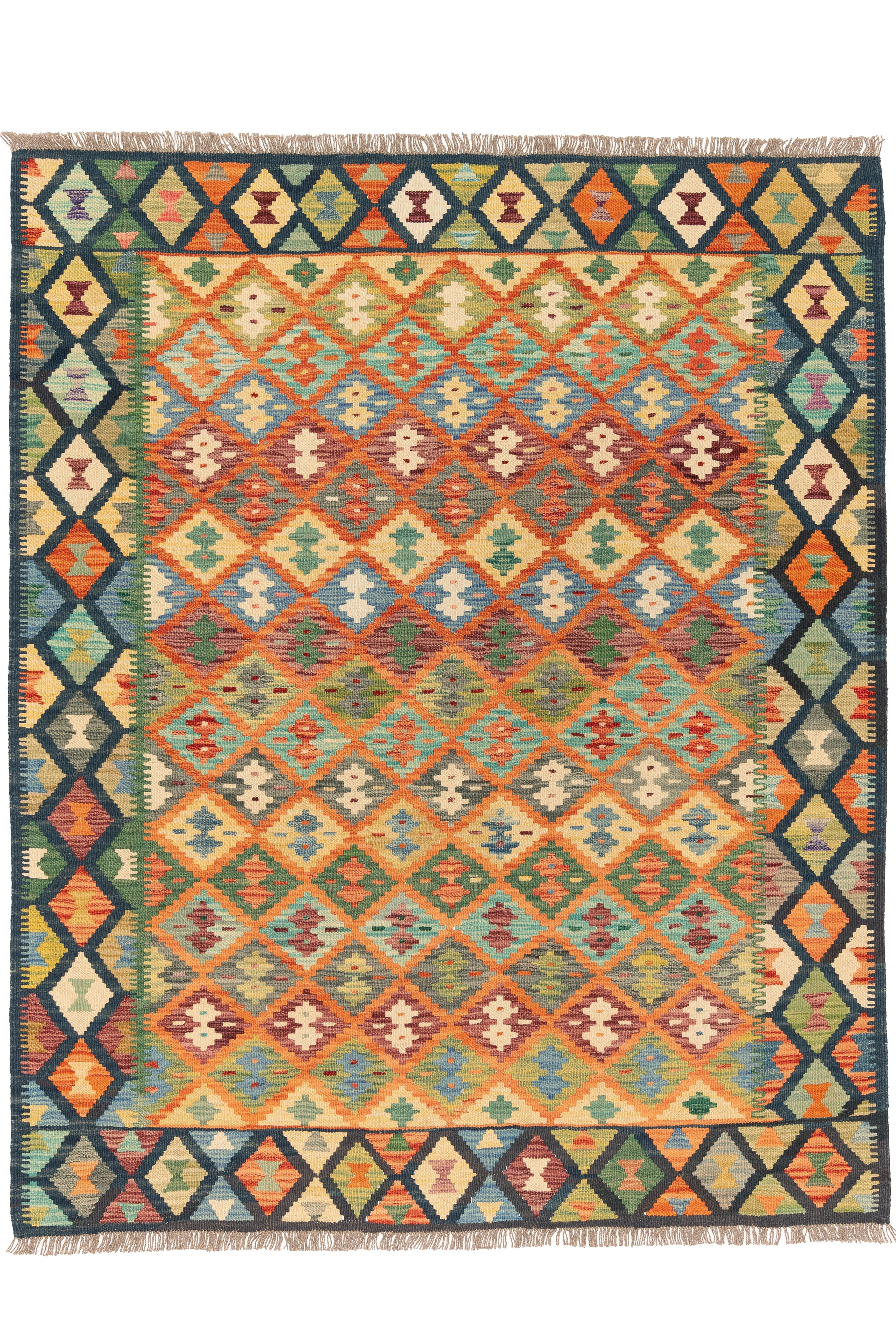 Afghanischer Kelim – 206 × 166 cm – handgewebt aus Schurwolle