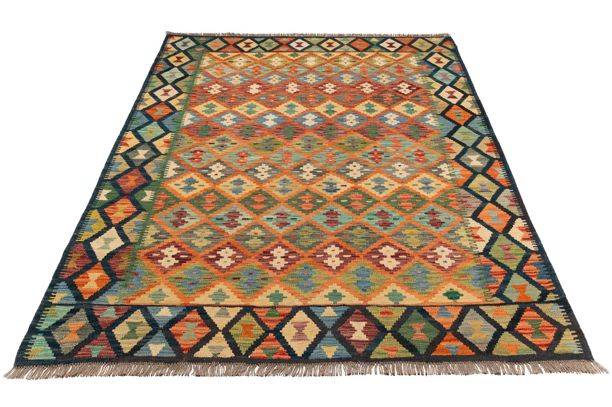 Afghanischer Kelim – 206 × 166 cm – handgewebt aus Schurwolle