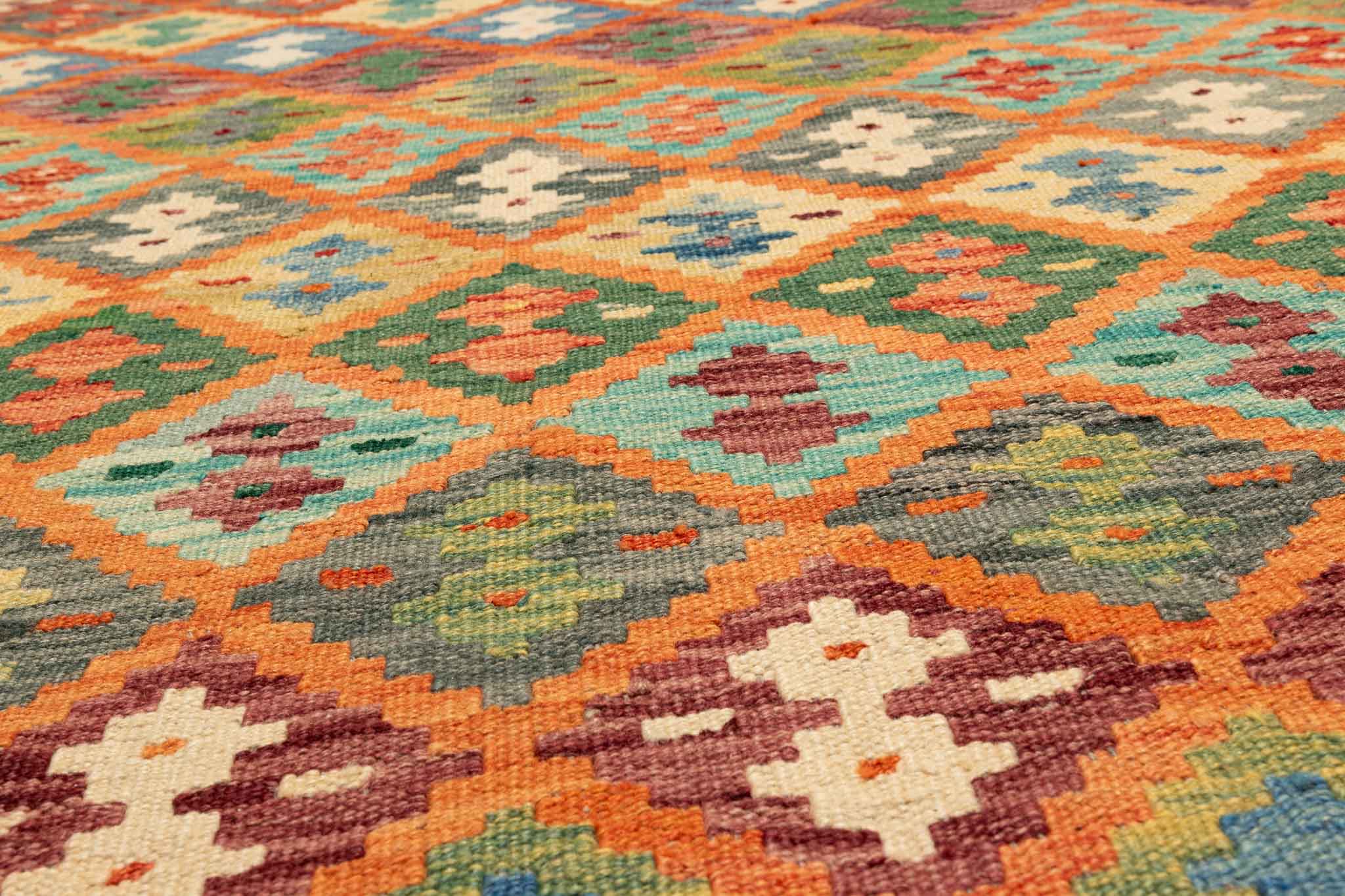 Afghanischer Kelim – 206 × 166 cm – handgewebt aus Schurwolle