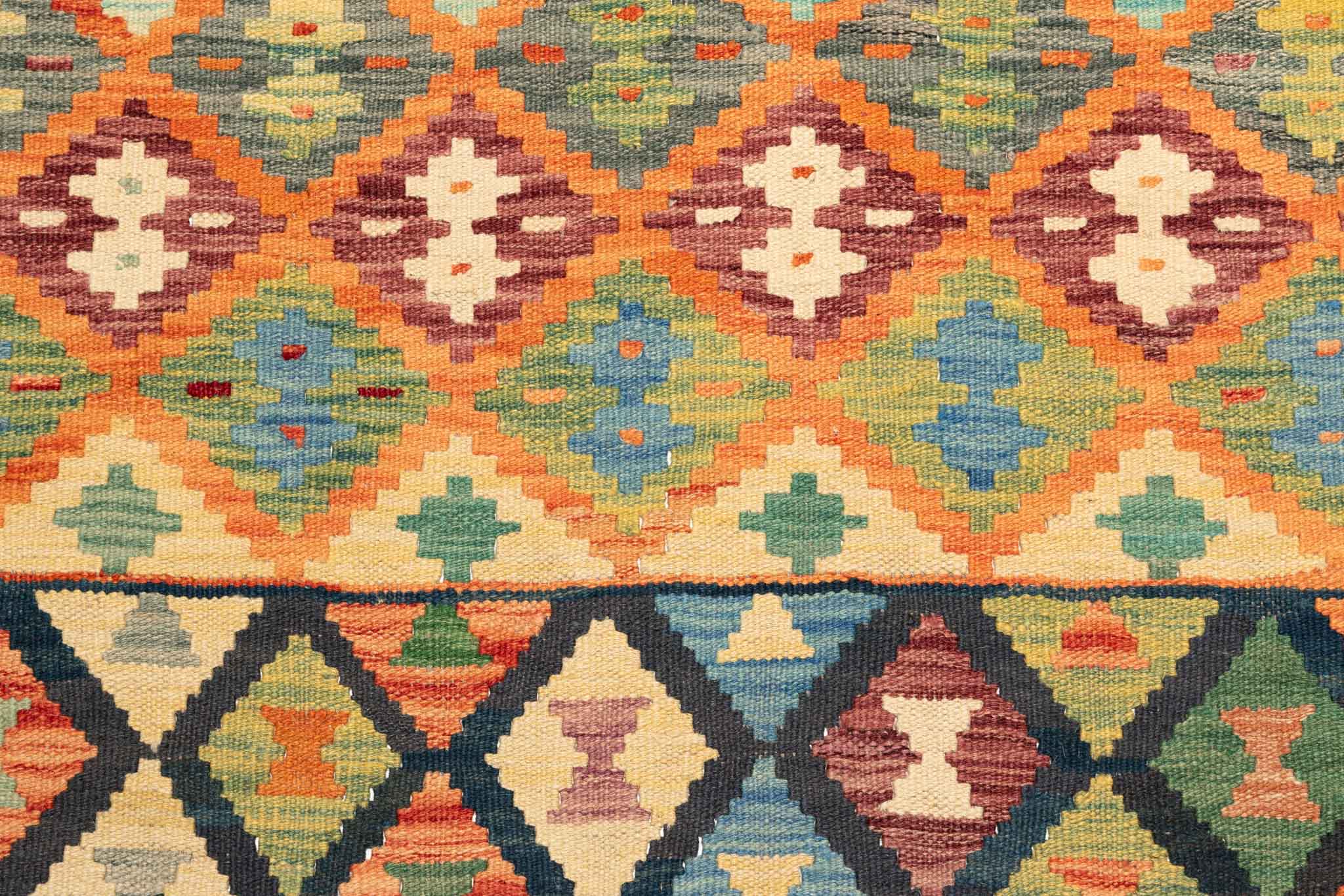 Afghanischer Kelim – 206 × 166 cm – handgewebt aus Schurwolle