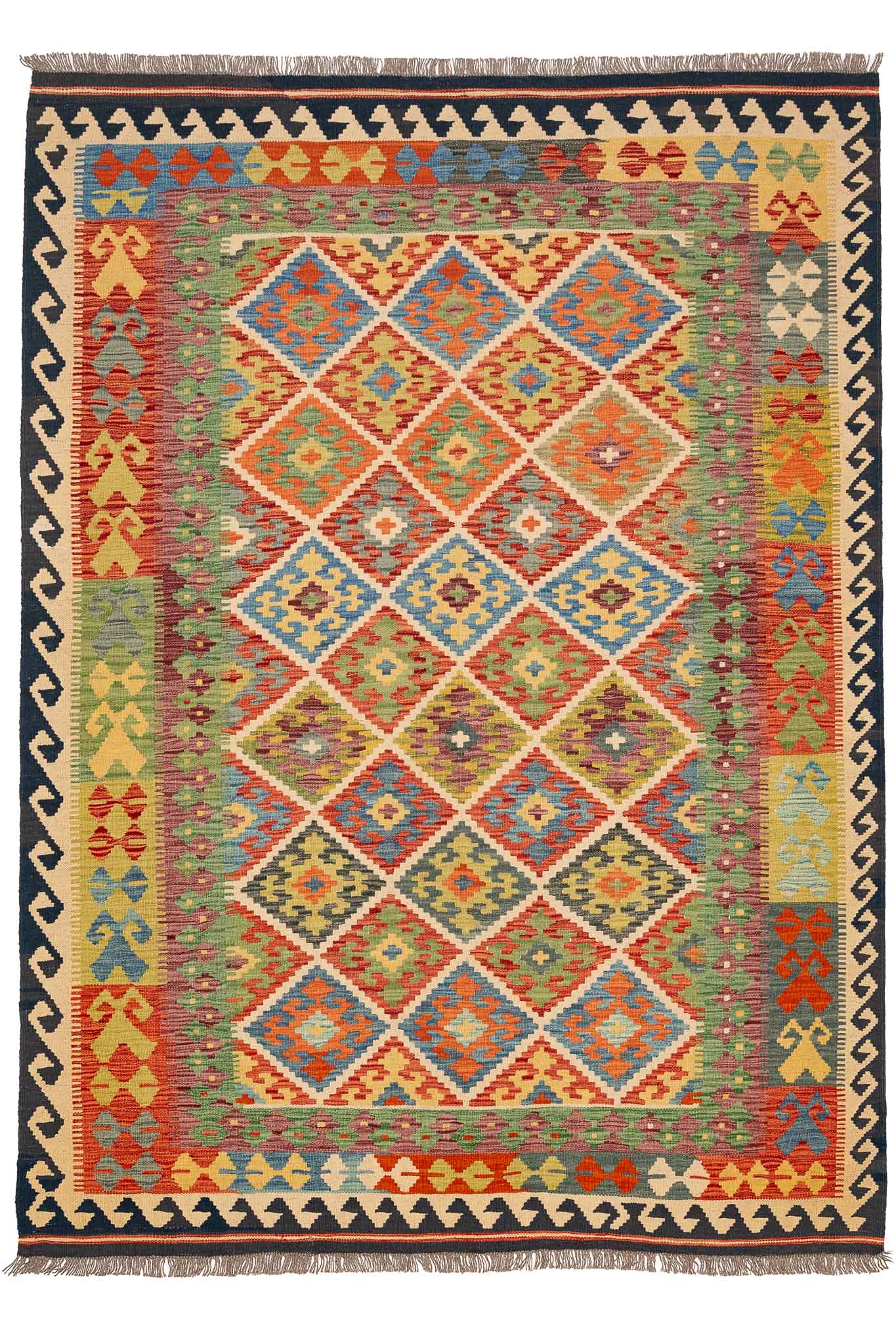 Afghanischer Kelim – 243 × 177 cm – handgewebt aus Schurwolle