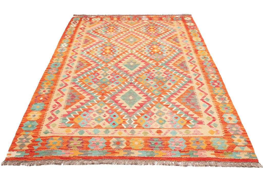 Afghanischer Kelim – 245 × 153 cm – handgewebt aus Schurwolle