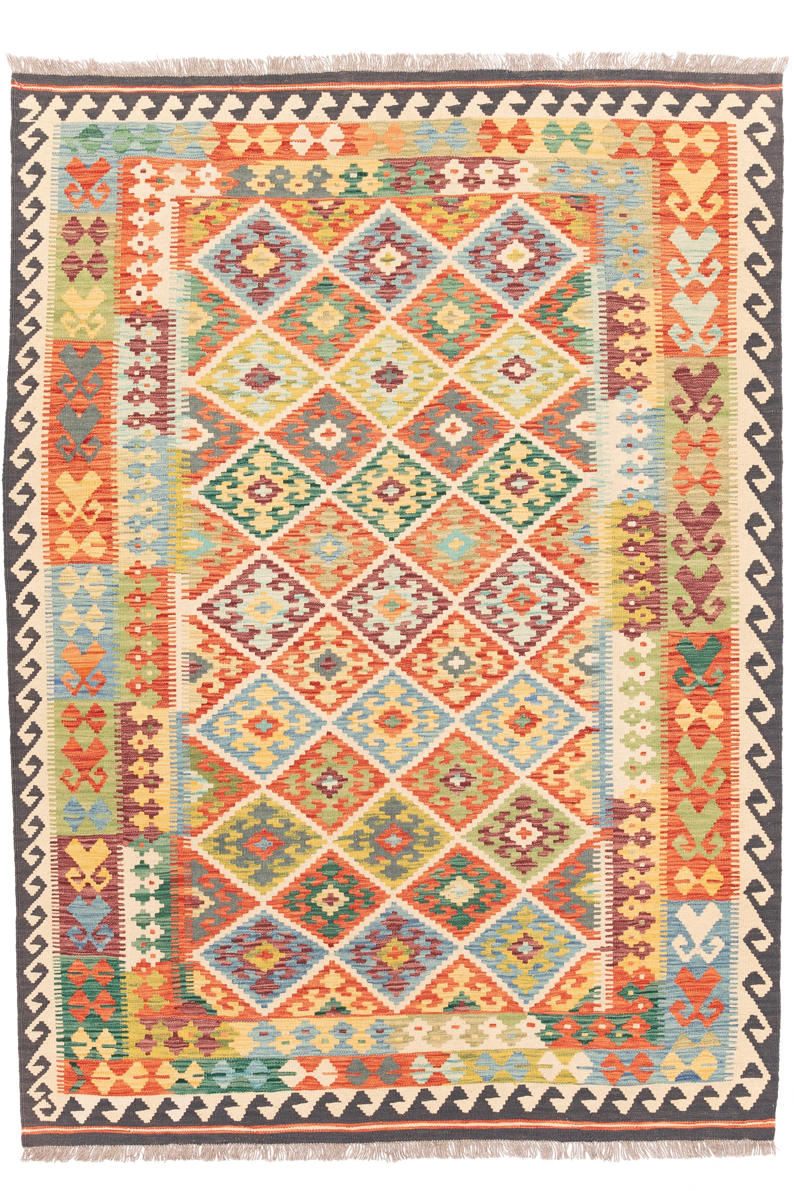 Afghanischer Kelim – 243 × 172 cm – handgewebt aus Schurwolle