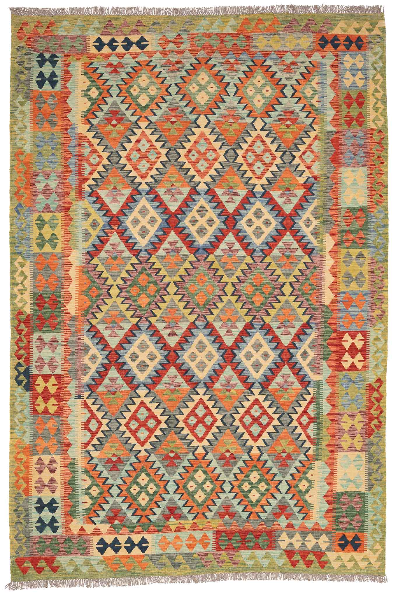 Afghanischer Kelim – 304 × 202 cm – handgewebt aus Schurwolle