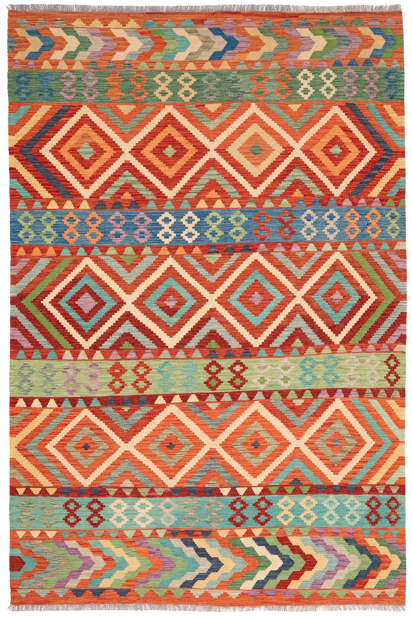 Afghanischer Kelim – 298 × 198 cm – handgewebt aus Schurwolle