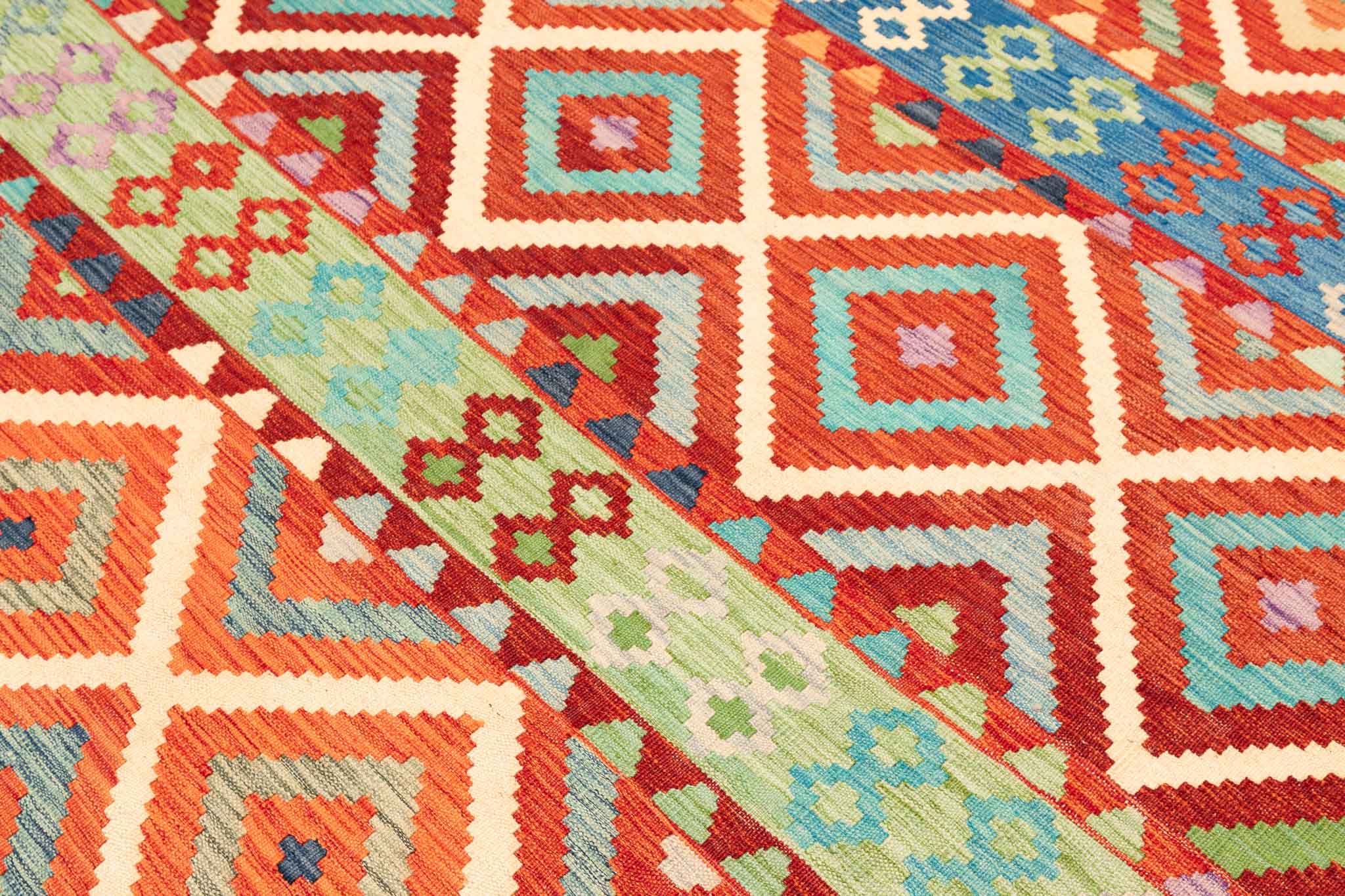 Afghanischer Kelim – 298 × 198 cm – handgewebt aus Schurwolle